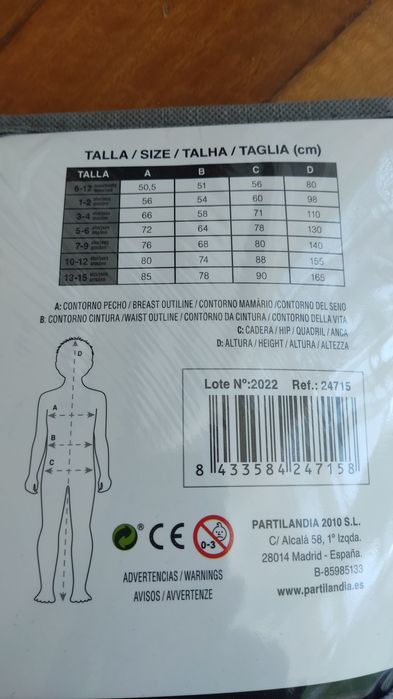 Fato de Carnaval Helloween menino 10-12 anos