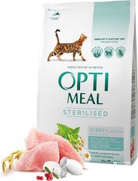 Корм для котов Оптимил Optimeal Sterilised с индейкой 4 кг