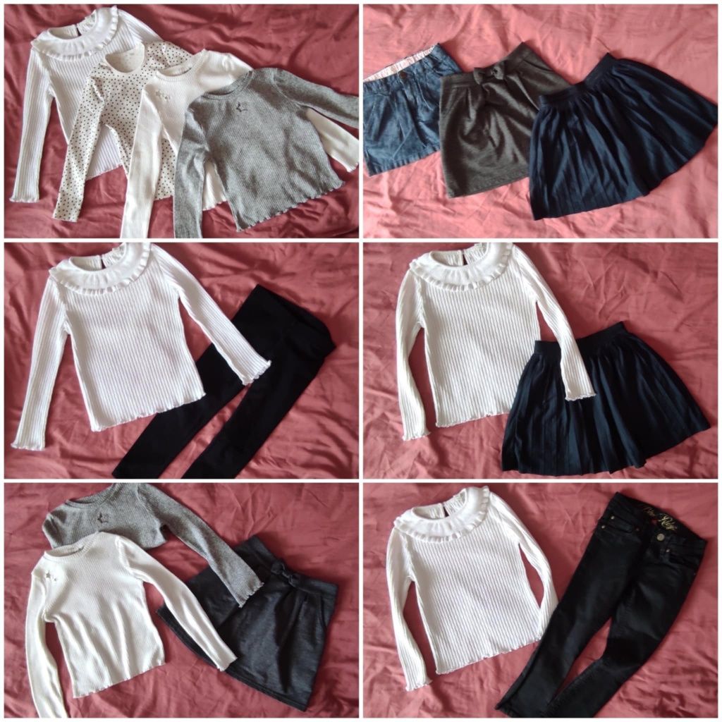 Mega Paka 50szt dziewczynka 104-110 getry bluzki spódniczki H&M Next