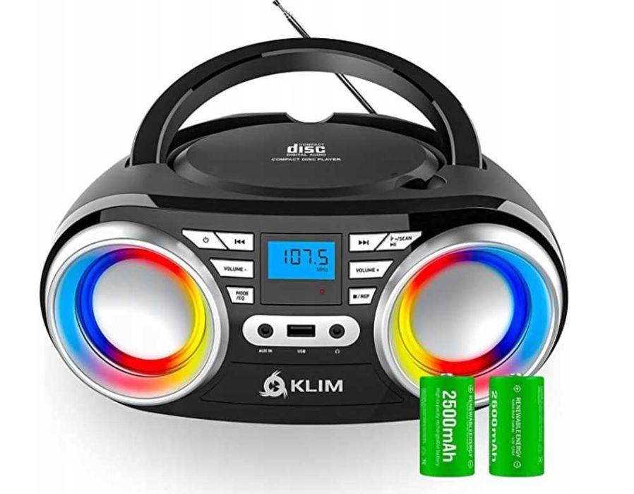 KLIM B3 Bombox CD/MP3 tuner FM BT Aux USB Disco Light