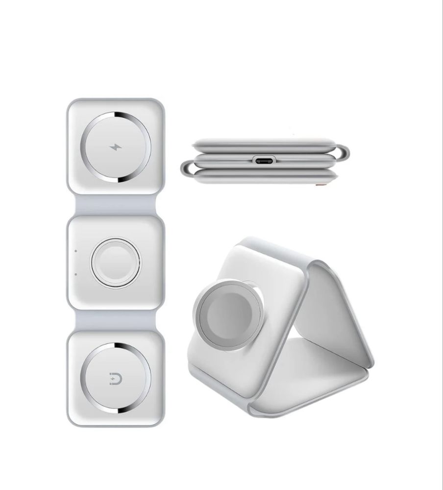 Carregador dobrável sem fios 3X1 iphone, airpods, apple watch