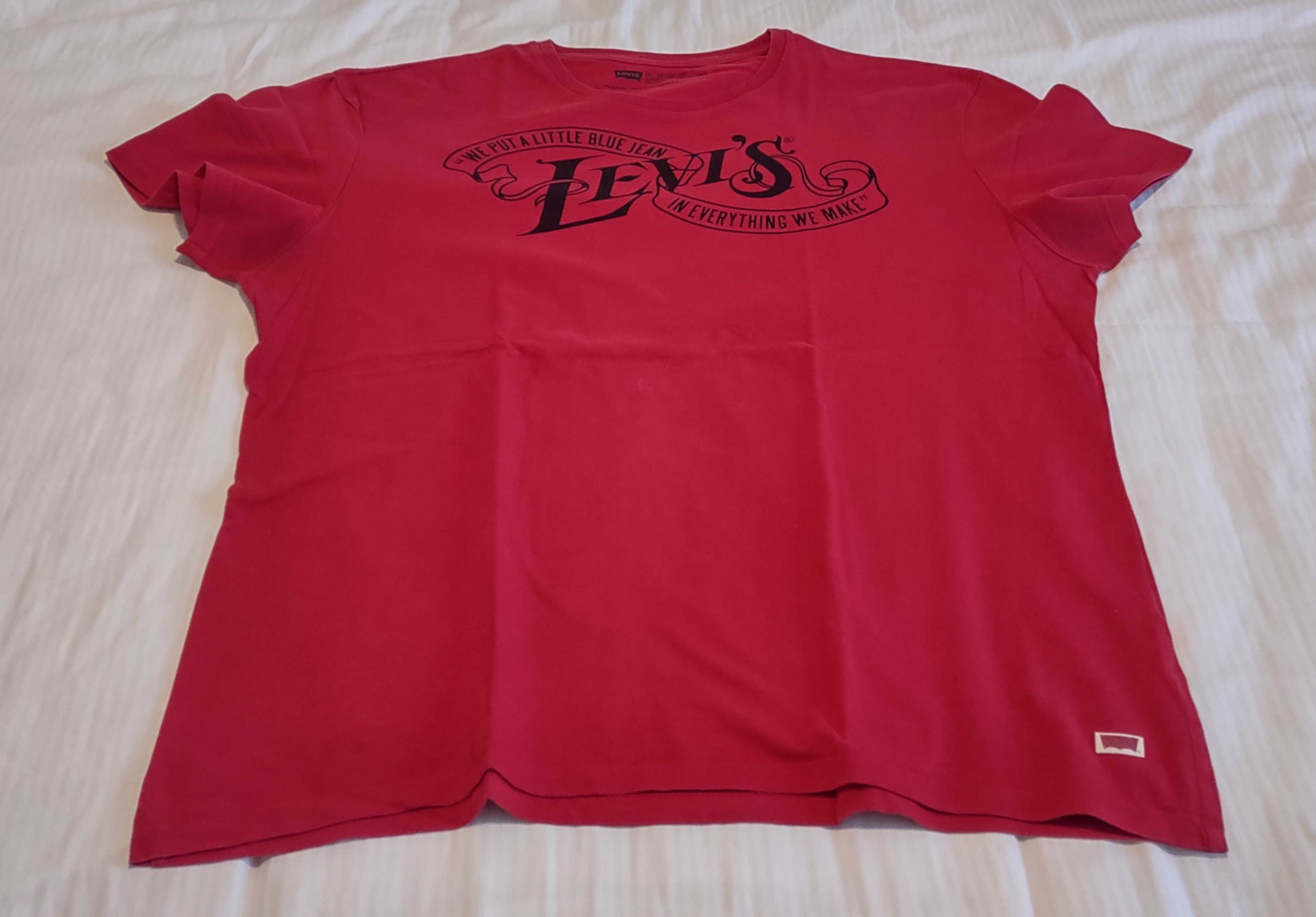 koszulka T-shirt LEVIS LEVI'S - czerwona - XXL - 2XL - używana