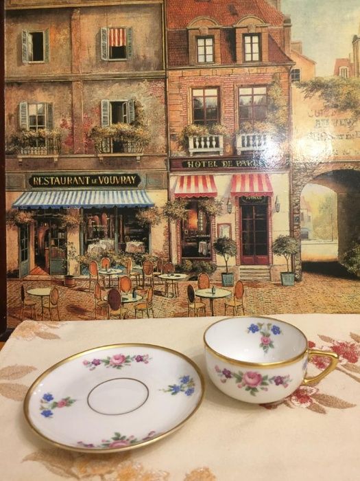 Filiżanka do kawy, espresso, Rosenthal lata 30, motyw kwiatowy