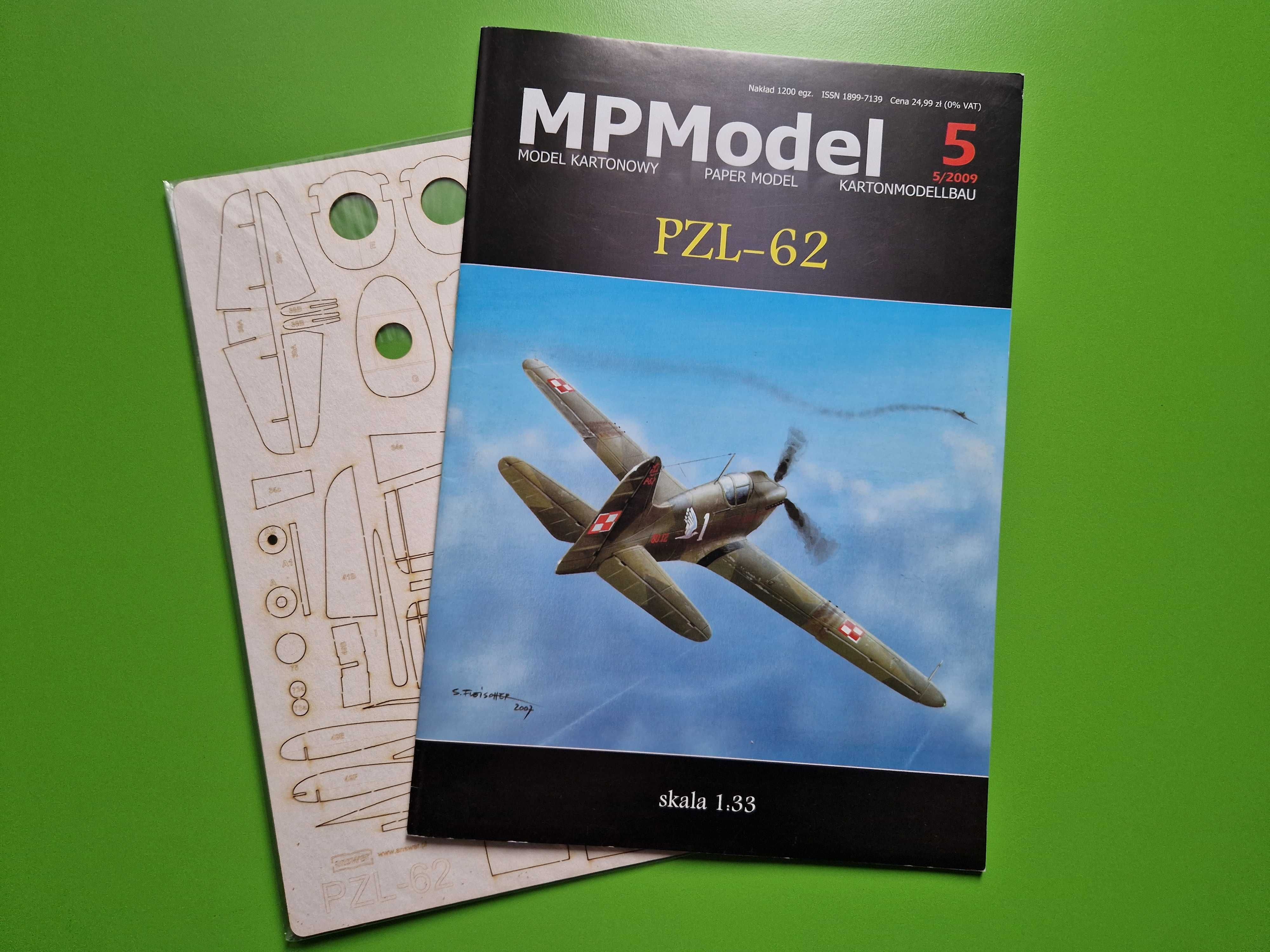 Model Kartonowy PZL-62 (PZL-55) + Lasery (wręgi) MPModel
