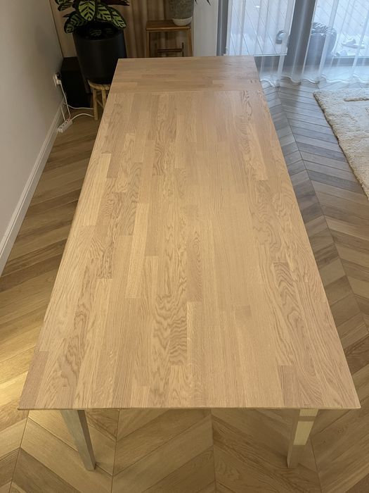 Stół dębowy, lite drewno, rozkładany 180x90x74, Rowico Filippa