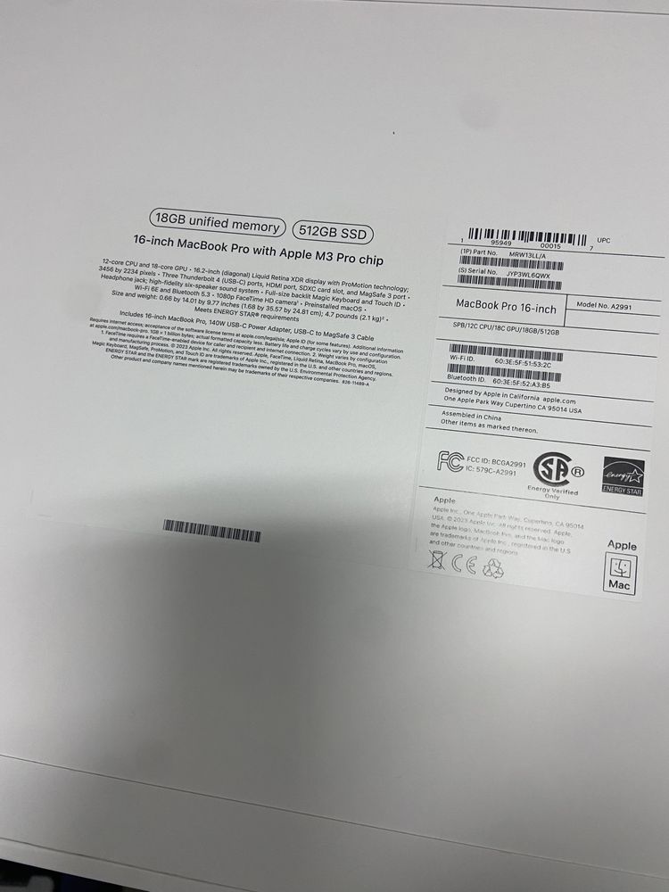 Macbook Pro 16‘ M3 Pro 512 Gb SSD 18 Gb RAM Space Gray