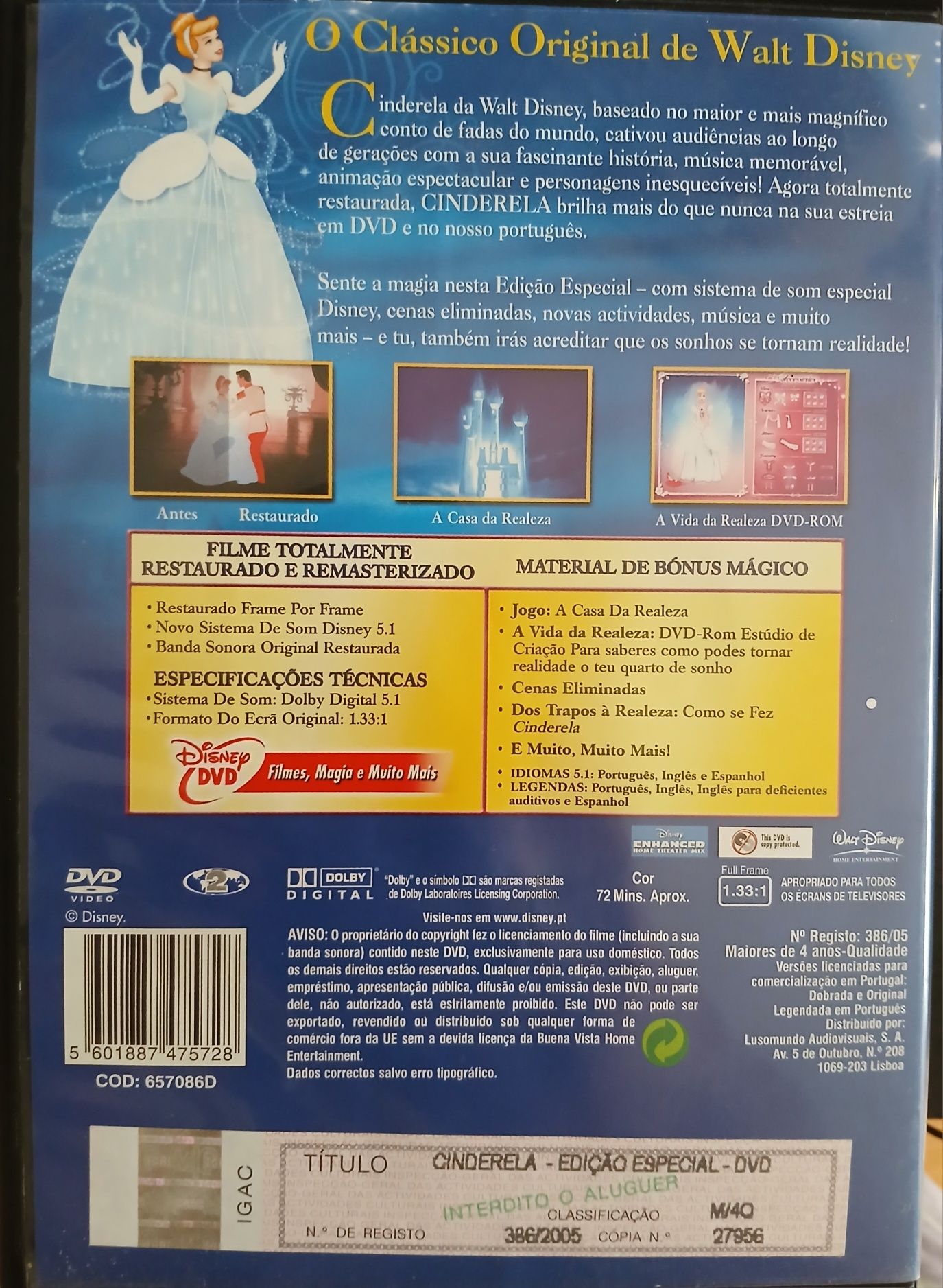 DVD Cinderela Edição Especial