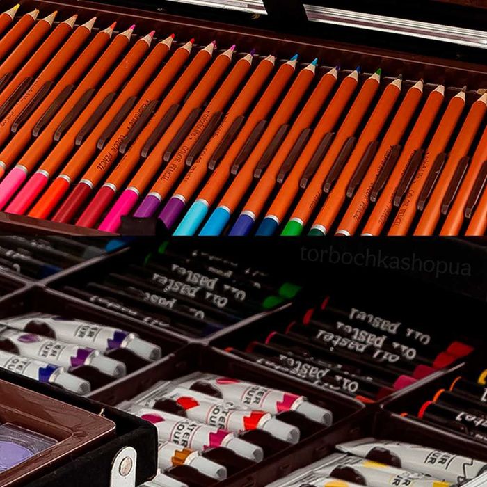 Набір для малювання у валізі Єдиноріг 145 предметів Рожевий Двоярусний