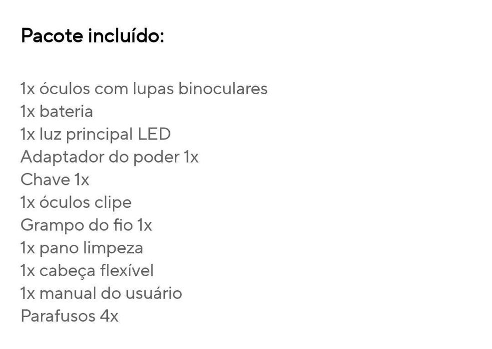 Lupas de ampliação com luz (2.5x)