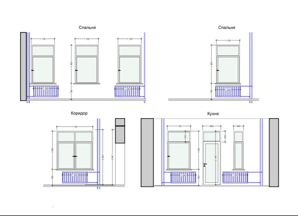 Віконні рами кімнатні та балконі