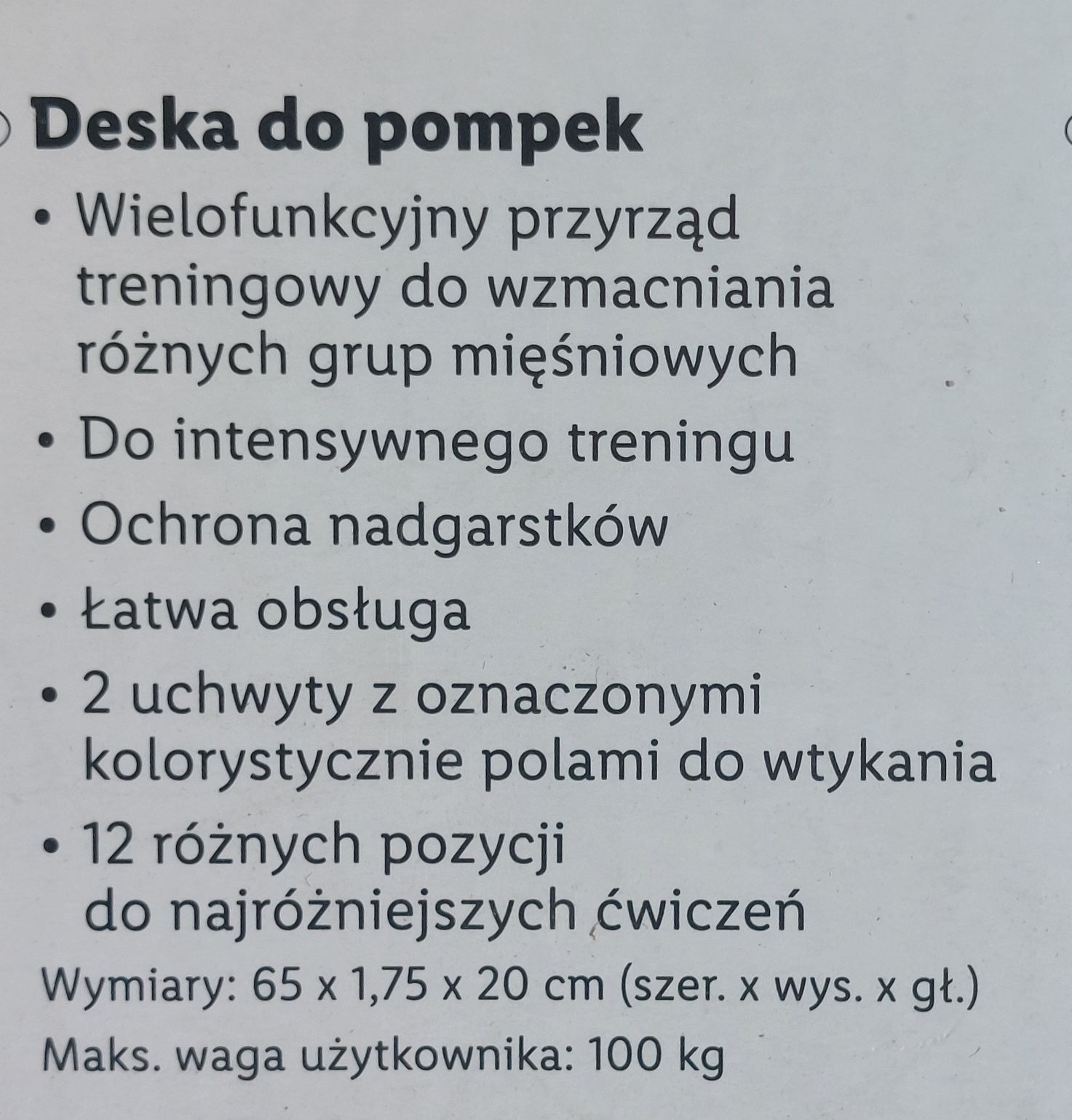 Nowa deska uchwyty do pompek z ochroną nadgarstków Crivit do ćwiczeń