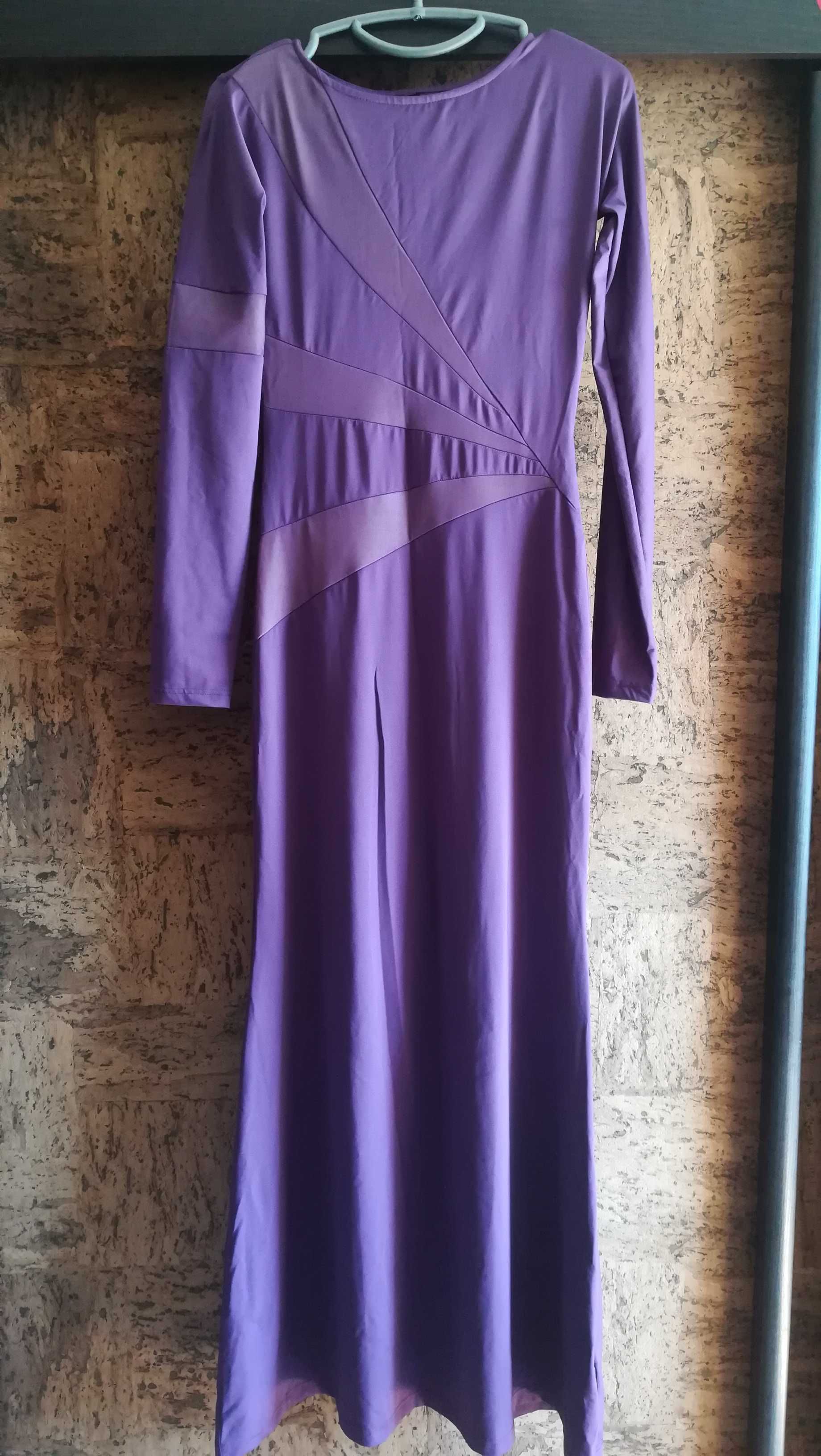 Długa fioletowa sukienka Bonprix XS