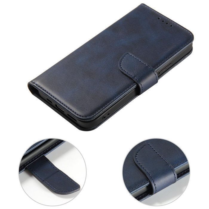 Etui Magnet Case Skóra Eleganckie Etui do iPhone 14 - Niebieskie