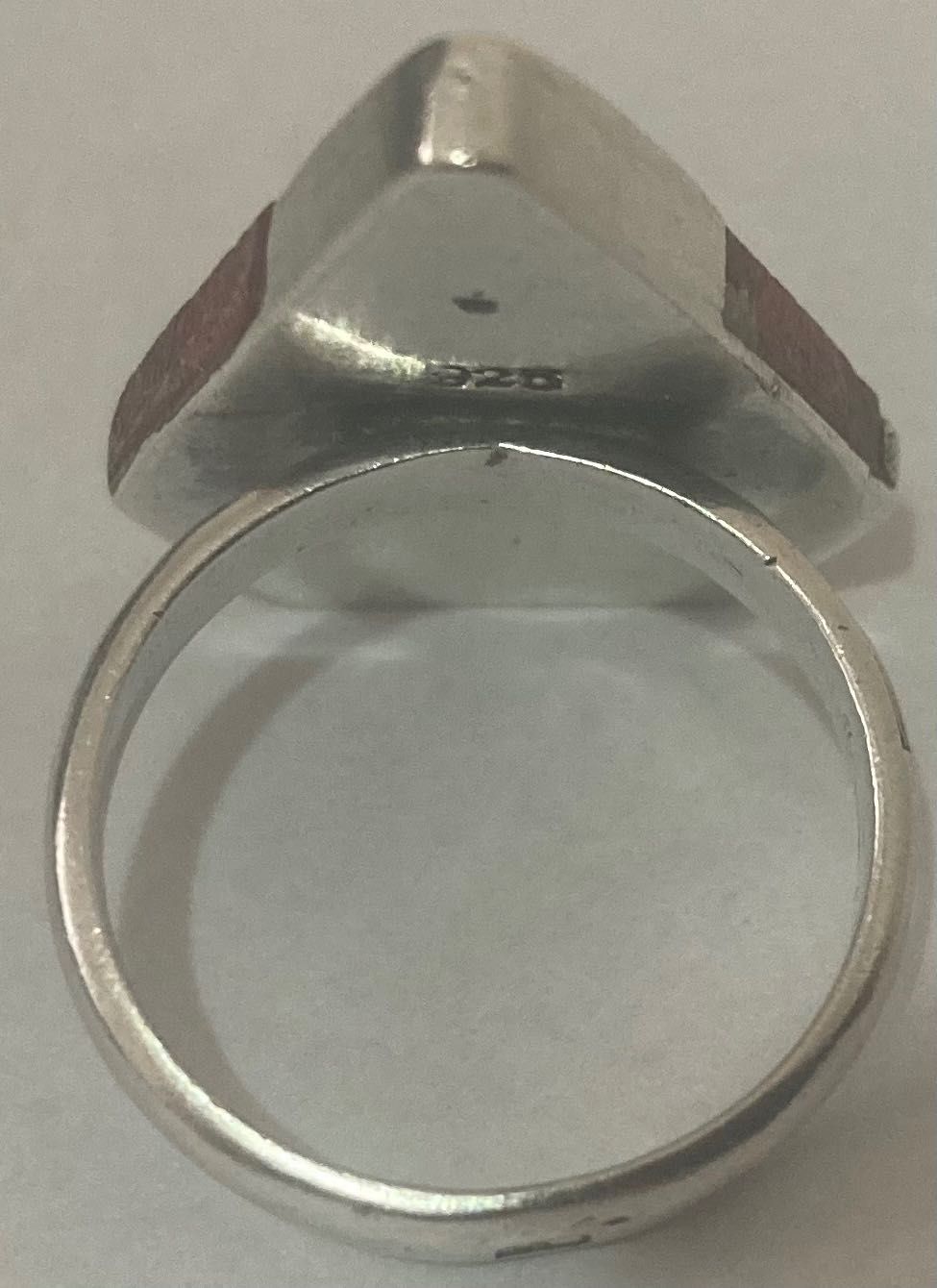 Piękny Duży Srebrny pierścionek kamień naturalny Jaspis R13/16,5mm