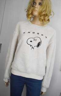 Bluza piżama polarowa XS 34 Snoopy ciepła teddy pluszowa spania H&M