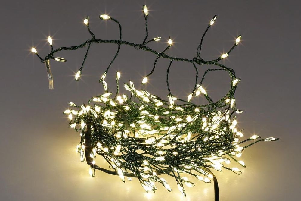 Гірлянда роса мішура гілочки хвої від мережі ,60 метрів,1800 лед.ламп