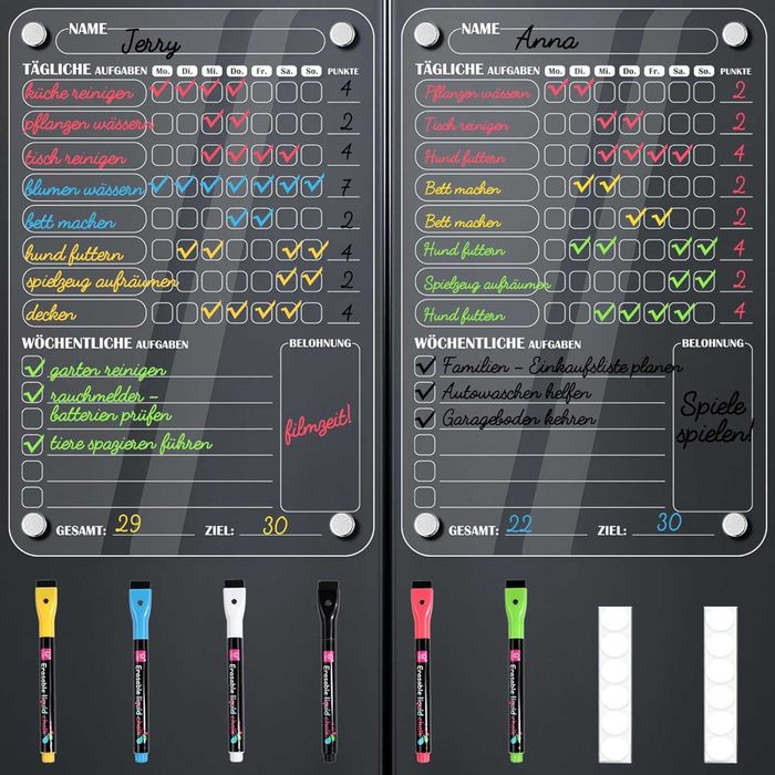 Magnetyczny Planer Tygodniowy Dla Dzieci Na Lodówkę Z Markerami