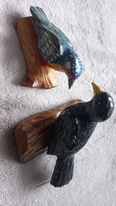 Figura rzeźba  z drewna- kos