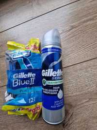 Zestaw maszynki jednorazowe gillette blue2 i pianka do golenia