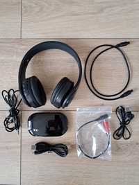Słuchawki bezprzewodowe nauszne z nadajnikiem 30m - czarne