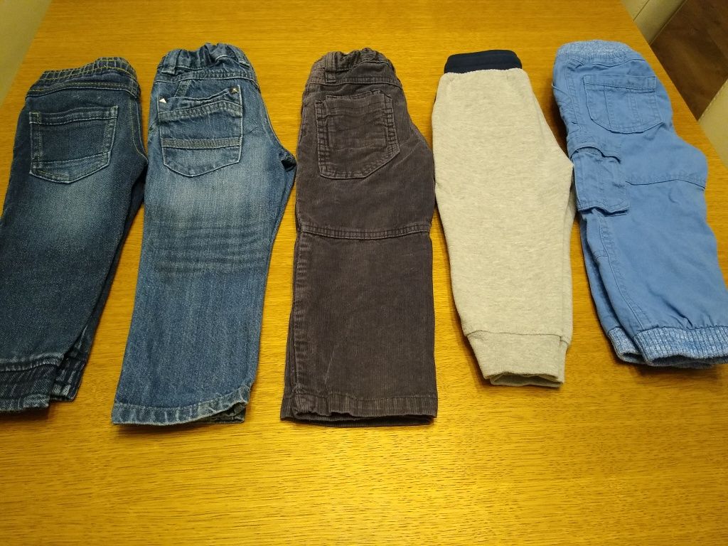 Paka dla chłopaka, Spodnie 5 szt. dżinsy dresowe sztruksy 92