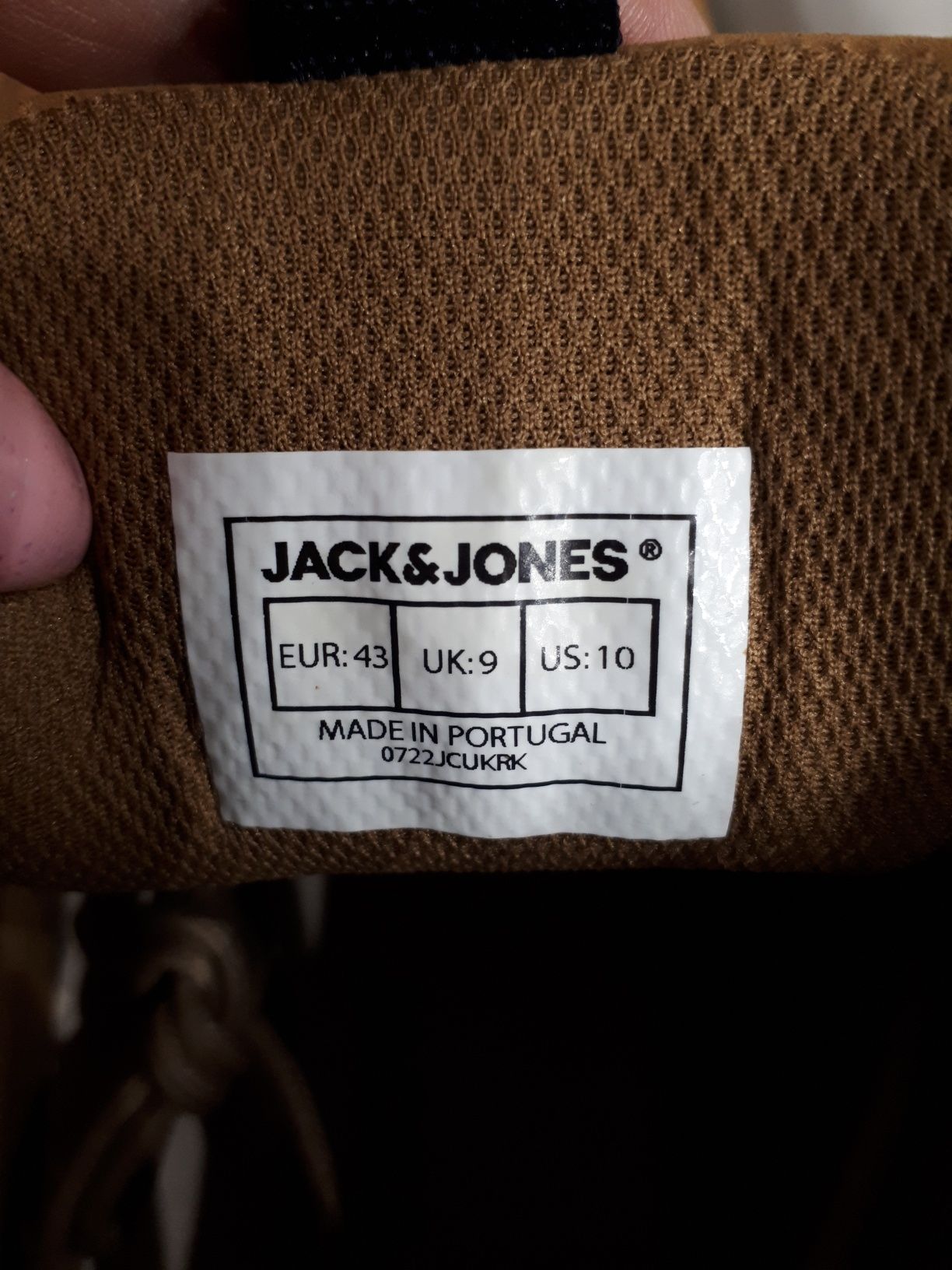 Buty męskie za kostkę z nubuku beżowe Jack&Jones 43