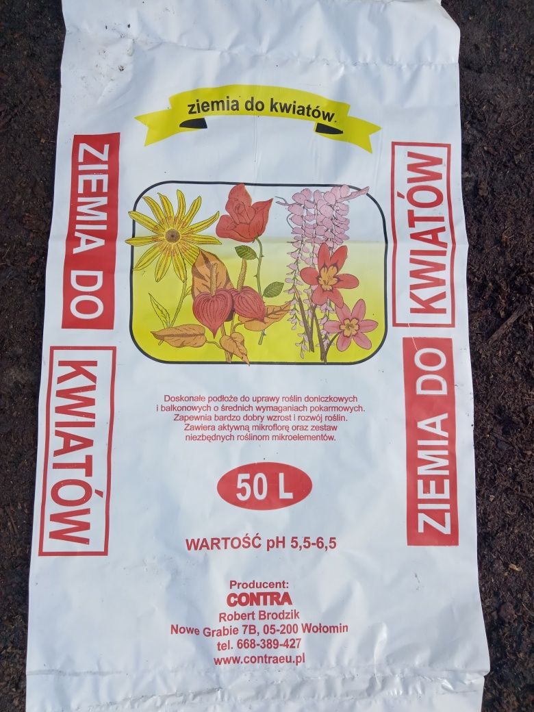 ziemia ogrodowa uniwersalna 50l dostawa Wawa okolice