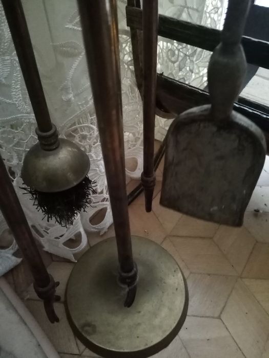 Okazja! Mosiężny zestaw kominkowy.
