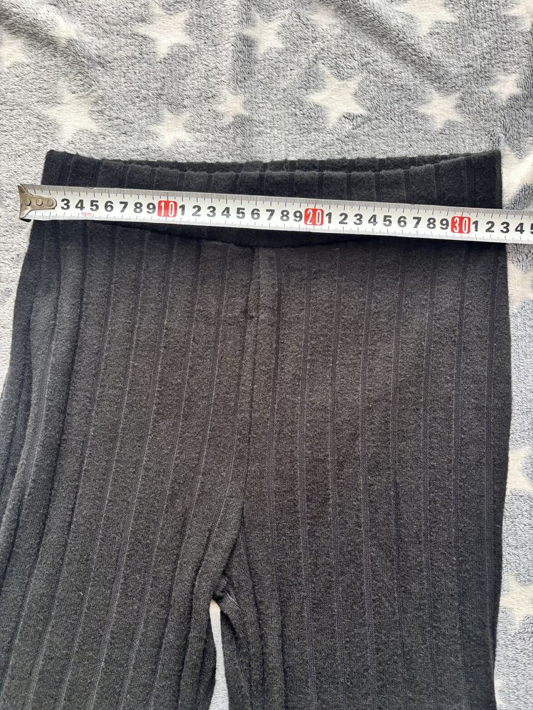 Nowy Czarny komplet damski dzianinowy top+dzwony