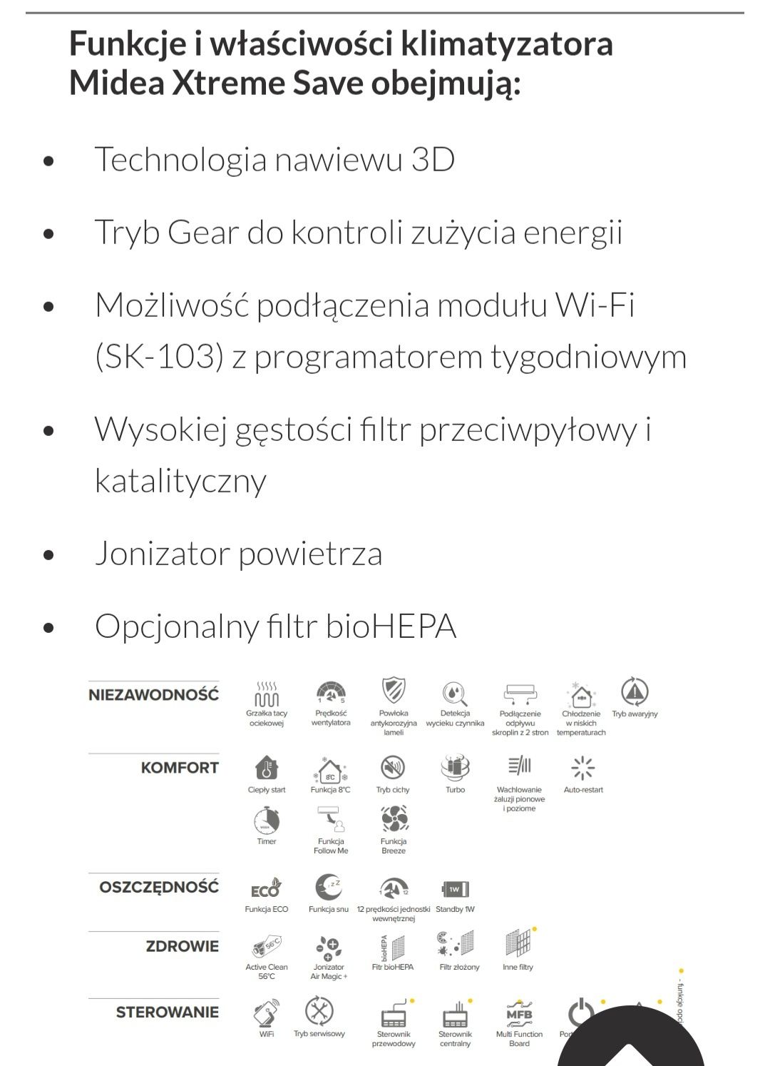 Midea Klimatyzacja split jednostka wewnętrzna