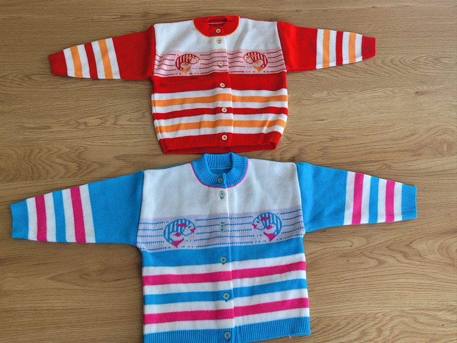 Vintage zestaw sweterków dziecięcy z 1992 roku Made in USSR Polesie, P