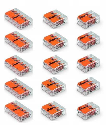 WAGO SZYBKOZŁĄCZKI DO PUSZEK 221/415 0,2-4 mm²/ 5 wejść 25szt Faktura