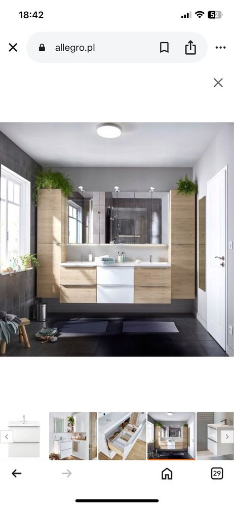 Szafka pod umywalkę. .Biały połysk.GoodHome Imandra. 60 cm.