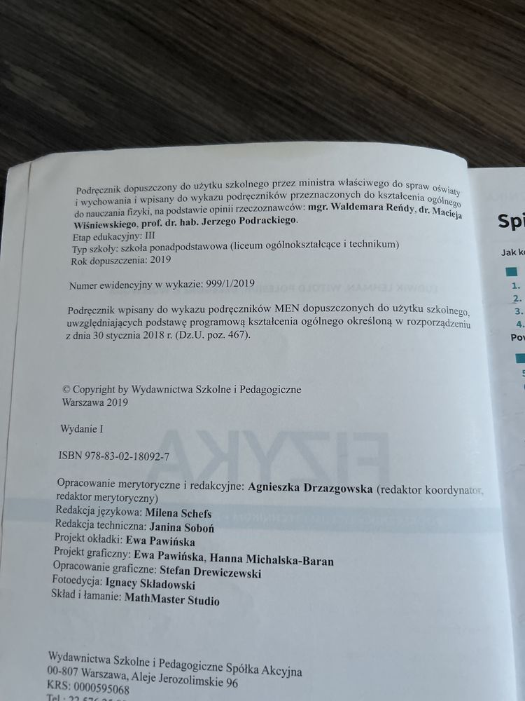 Fizyka 1 WSiP podręcznik liceum i technikum zakres podstawowy