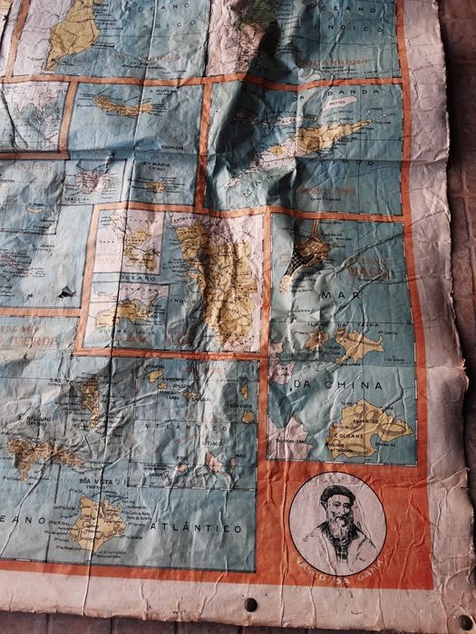 Antigo mapa carta corográfica das ilhas  e Colónias Portuguesas