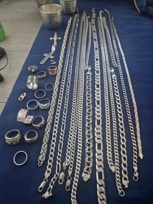 Srebro łańcuszki bransolety itp.