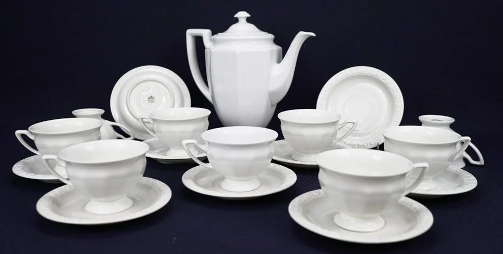 Porcelana Rosenthal Biała Maria Serwis 6 os Mokka  Stan Idealny