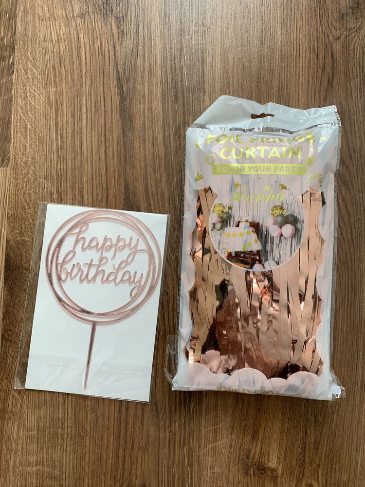 Топпер в торт шторка из фольги для фотозоны день рождения