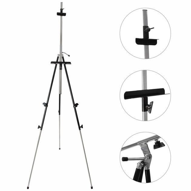Мольберт-тренога DKART & CRAFT 92х92х203 см чорний + чохол з ремінцем