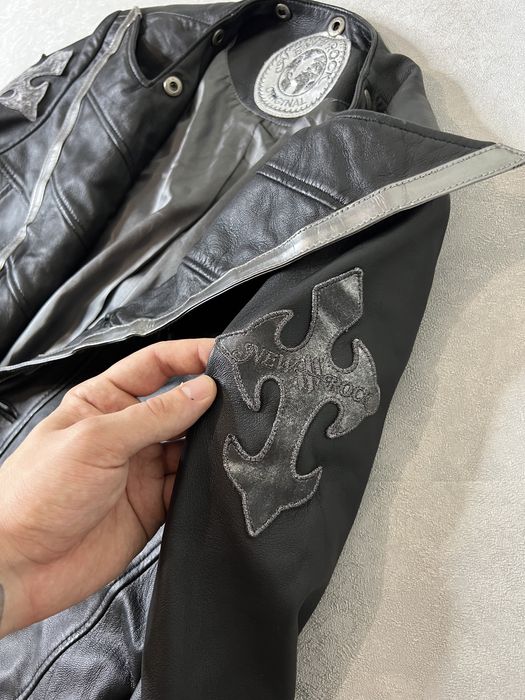 Кожаный мужской длинный плащ New Rock  Розмір: M - L