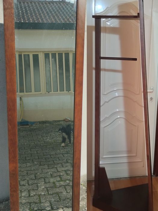 Espelho/cabide cerejeira