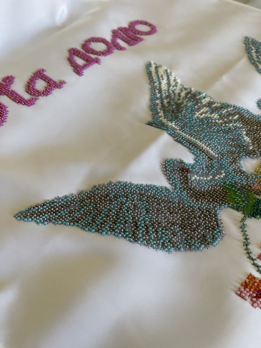 Рушник весільний вишитий бісером