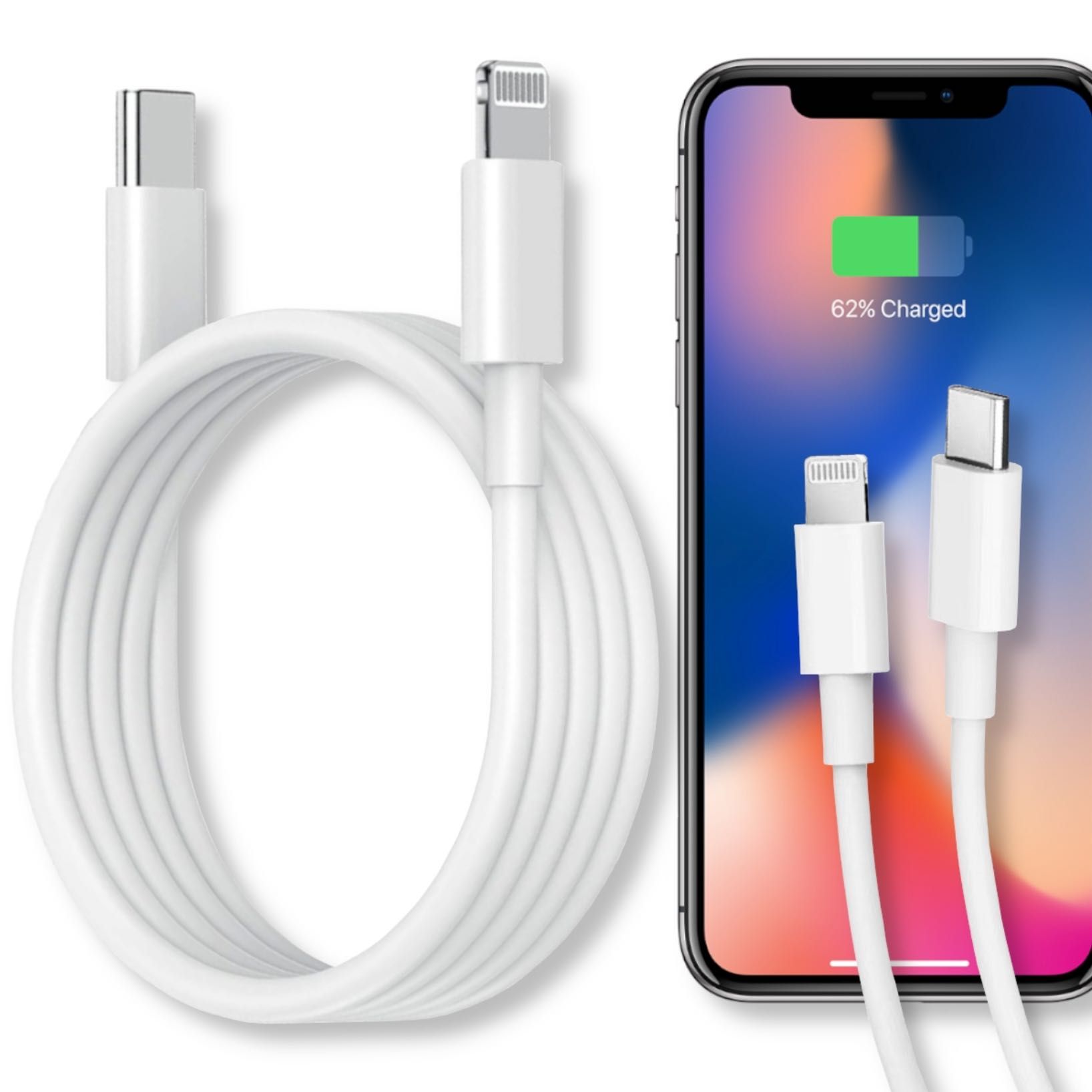 Kabel USB-C - Lightning PD 20W 3A przewód do ładowania i danych 100 cm