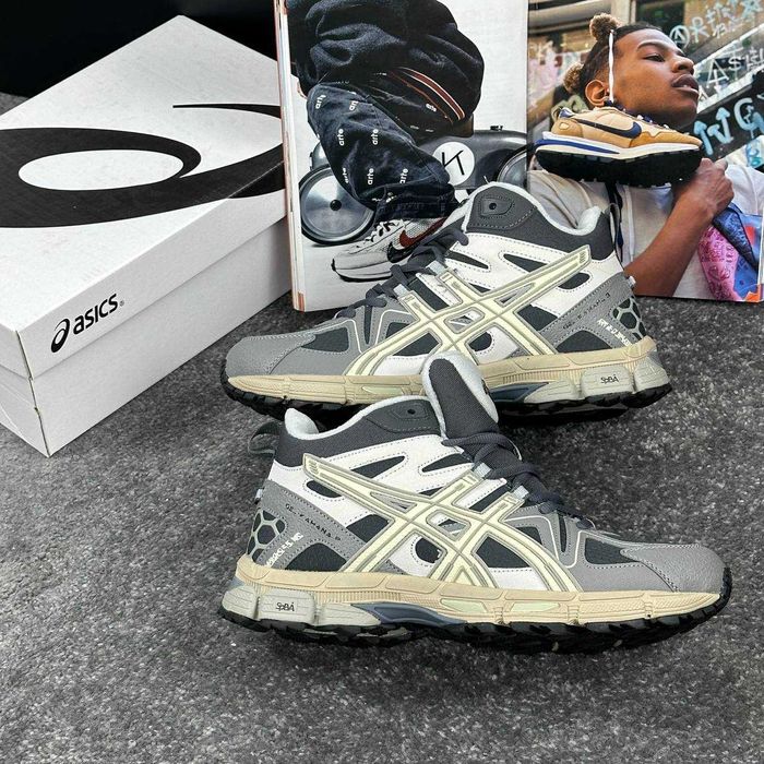 Кросівки зимові Asics gel kahana 8 Black White gore tex зимние