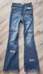 Miu Miu inspiracja spodnie jeans dzwony 36 S NOWE
