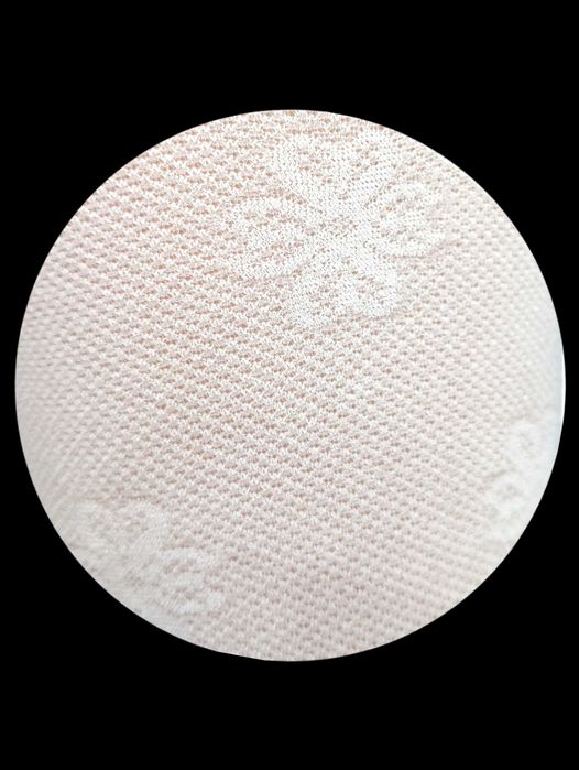 Rajstopy dziewczęce 20 DEN białe KWIATEK żakard POLA 104-116