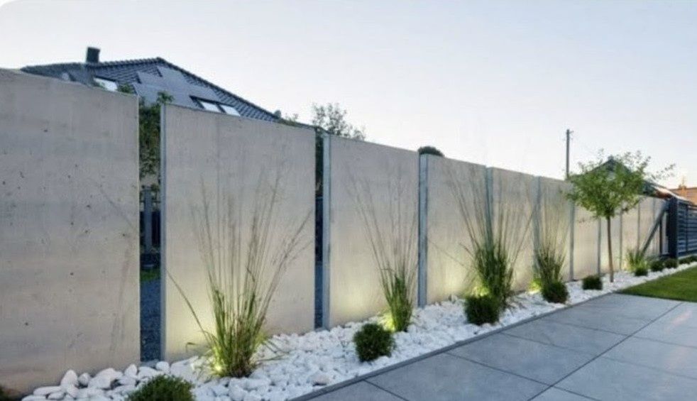 Ogrodzenie betonowe, beton architektoniczny, mur oporowy, L-ki, elki