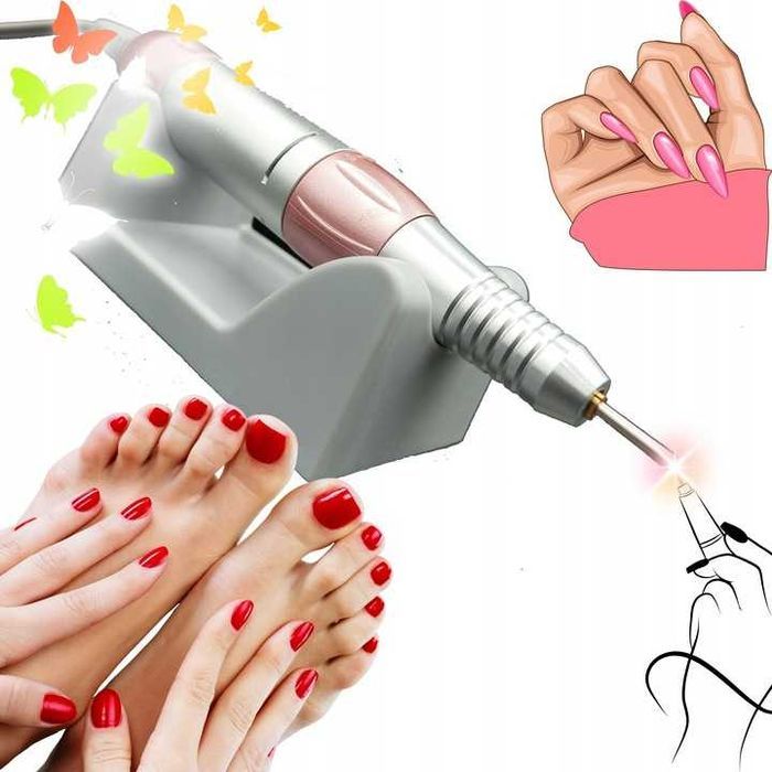 Mocna Frezarka do Paznokci 65W Frezy Profesjonalna Manicure i Pedicure