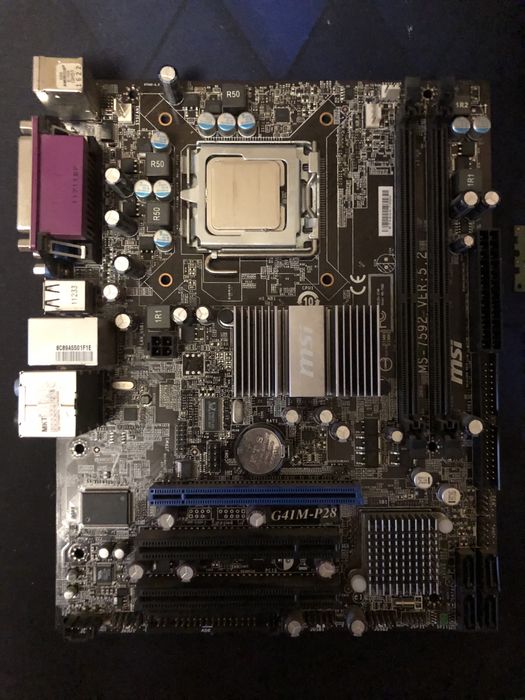 Повний Комплект- плата MSI G41M-P28 (s775, Intel G41, PCI-Ex16)+БлокПи