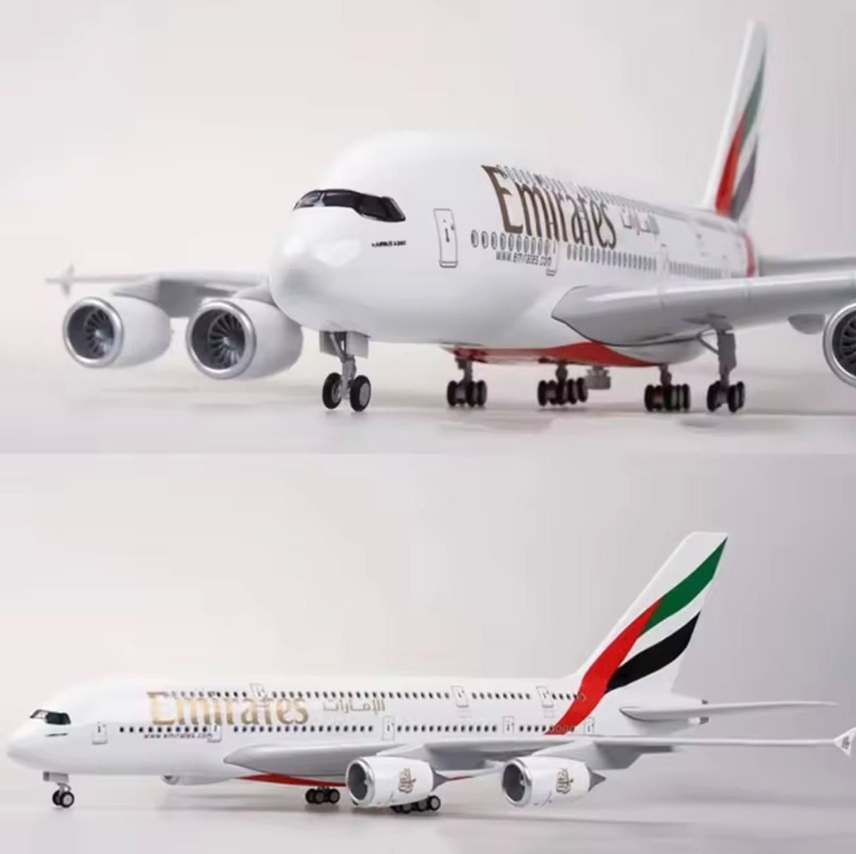 Emirates Airlines Airbus A380-800, com luz led na cabine do modelo